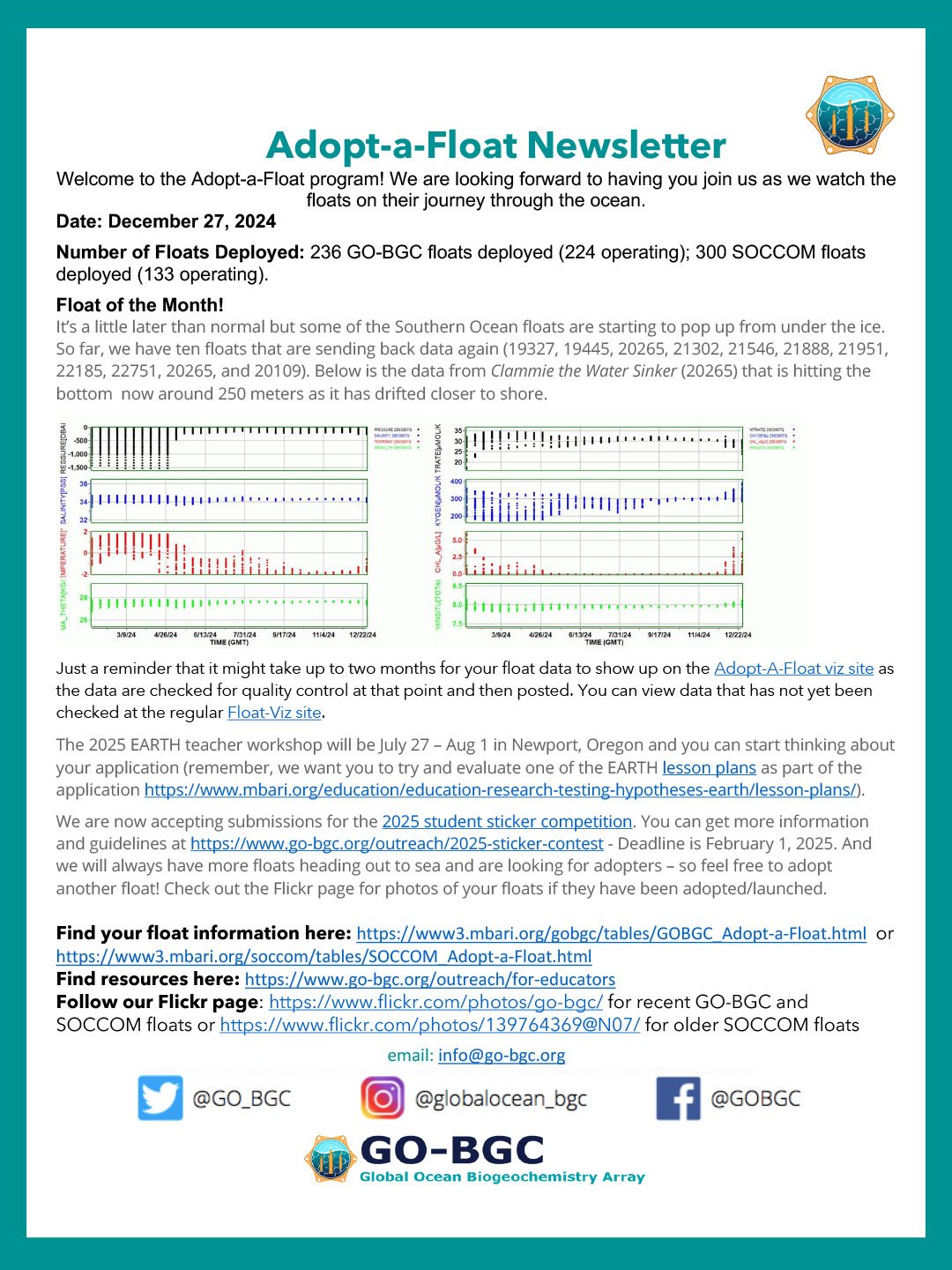 photo of September 2024 Float newsletter